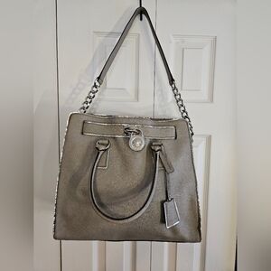 Michael Kors Hamilton Saffiano Leather Gray Bag